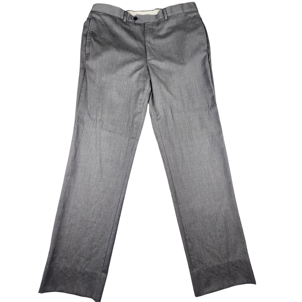 Brooks Brothers Madison Fit Pants Men's 37x32 Gray Merino Wool Dress Slacks Flat